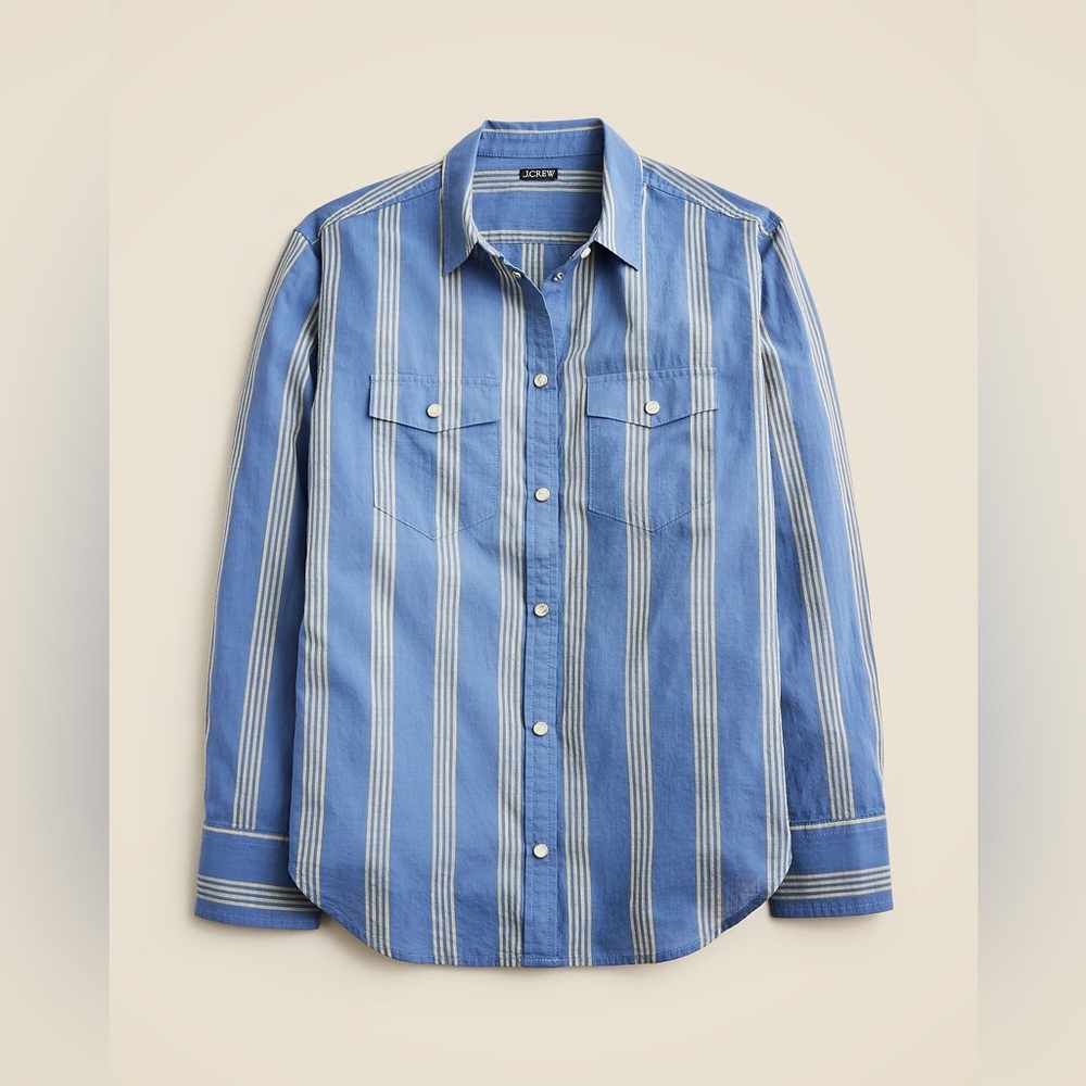 J.Crew Western shirt in striped cotton voile CC938
